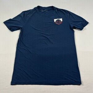 Under Armour Brave And Free Eagle Logo T Shirt Short Sleeve Blue Crew Mens Sz S